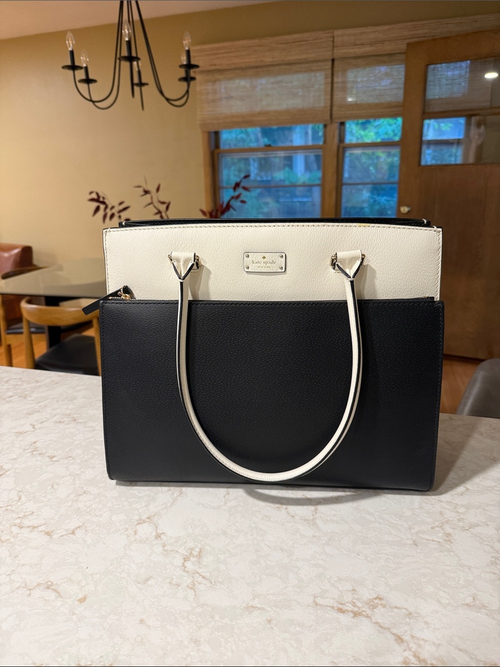 kate spade Black and White Structured Tote